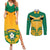 Jamaica Football Couples Matching Summer Maxi Dress and Long Sleeve Button Shirts Reggae Girlz Lion Sporty Style - Wonder Print Shop