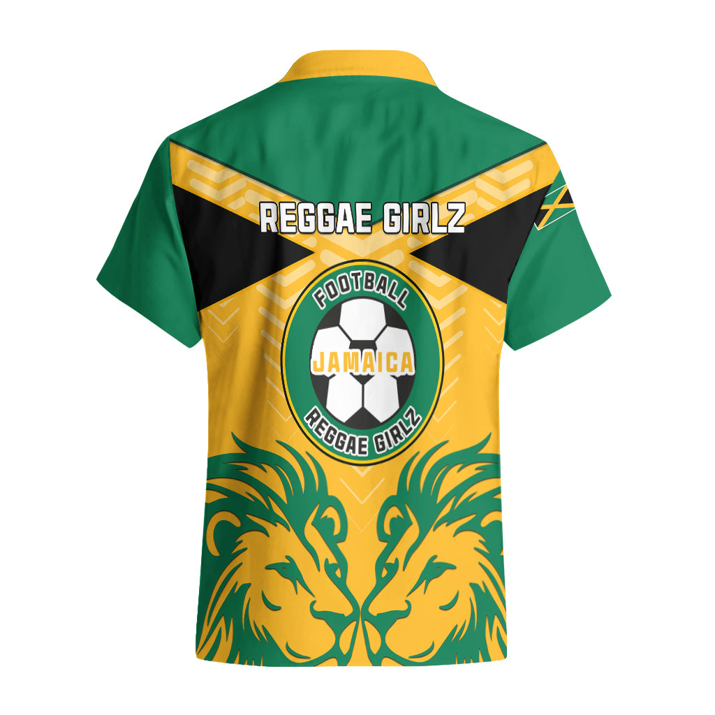 Jamaica Football Hawaiian Shirt Reggae Girlz Lion Sporty Style - Wonder Print Shop
