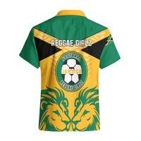 Jamaica Football Hawaiian Shirt Reggae Girlz Lion Sporty Style - Wonder Print Shop