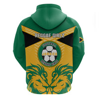 Jamaica Football Hoodie Reggae Girlz Lion Sporty Style - Wonder Print Shop