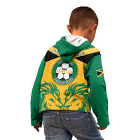 Jamaica Football Kid Hoodie Reggae Girlz Lion Sporty Style - Wonder Print Shop