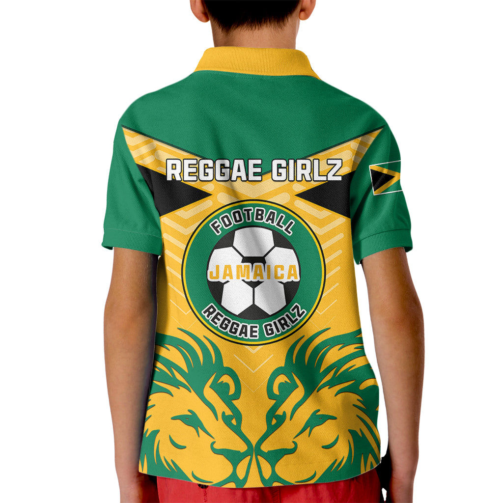 Jamaica Football Kid Polo Shirt Reggae Girlz Lion Sporty Style - Wonder Print Shop