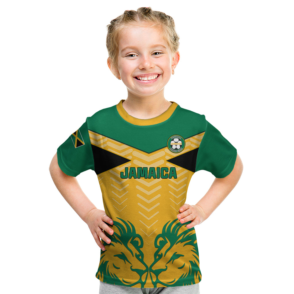 Jamaica Football Kid T Shirt Reggae Girlz Lion Sporty Style - Wonder Print Shop