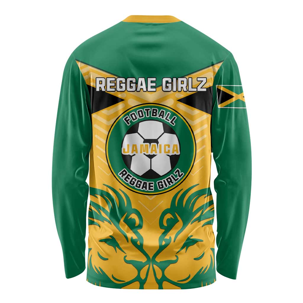 Jamaica Football Long Sleeve Shirt Reggae Girlz Lion Sporty Style LT01