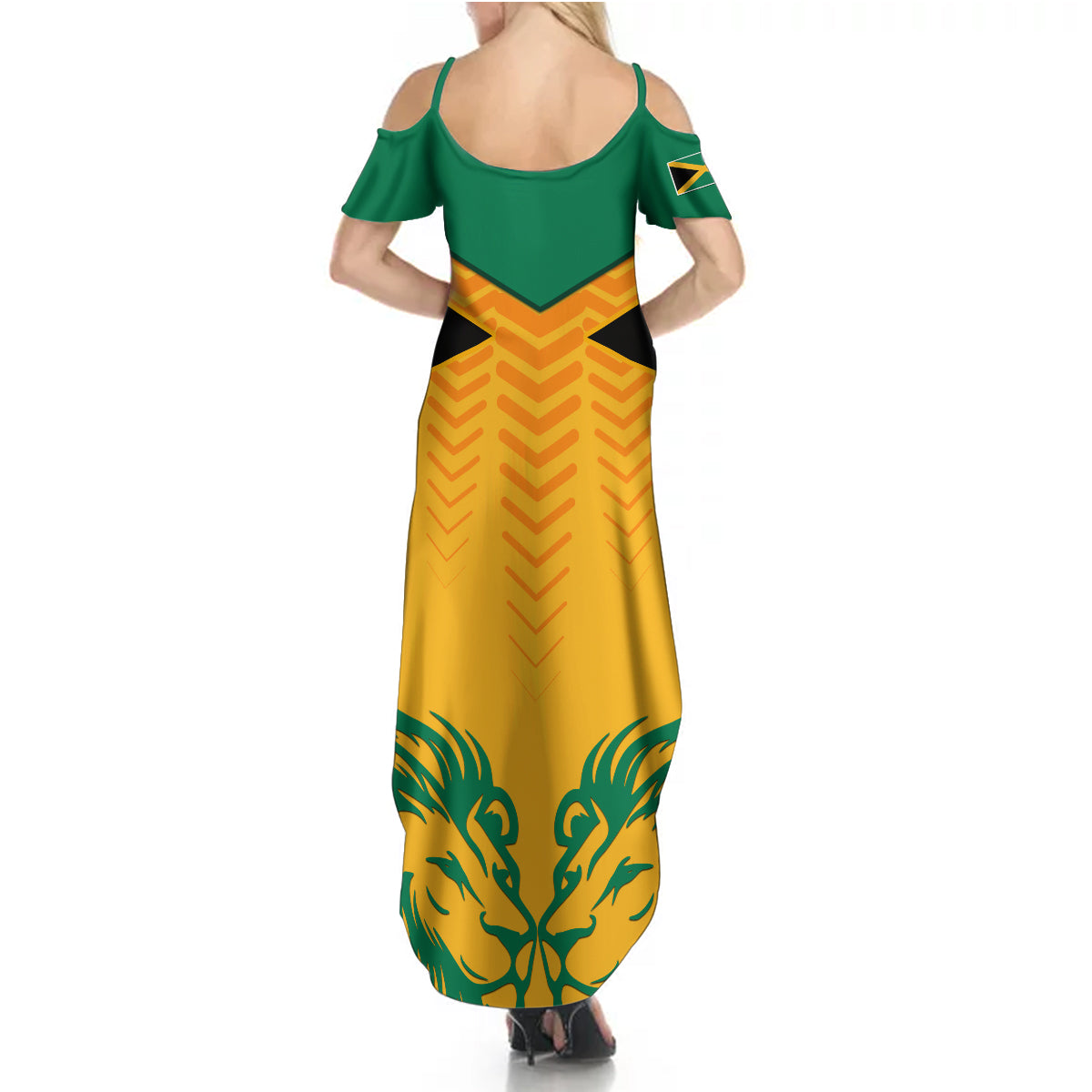 Jamaica Football Summer Maxi Dress Reggae Girlz Lion Sporty Style - Wonder Print Shop
