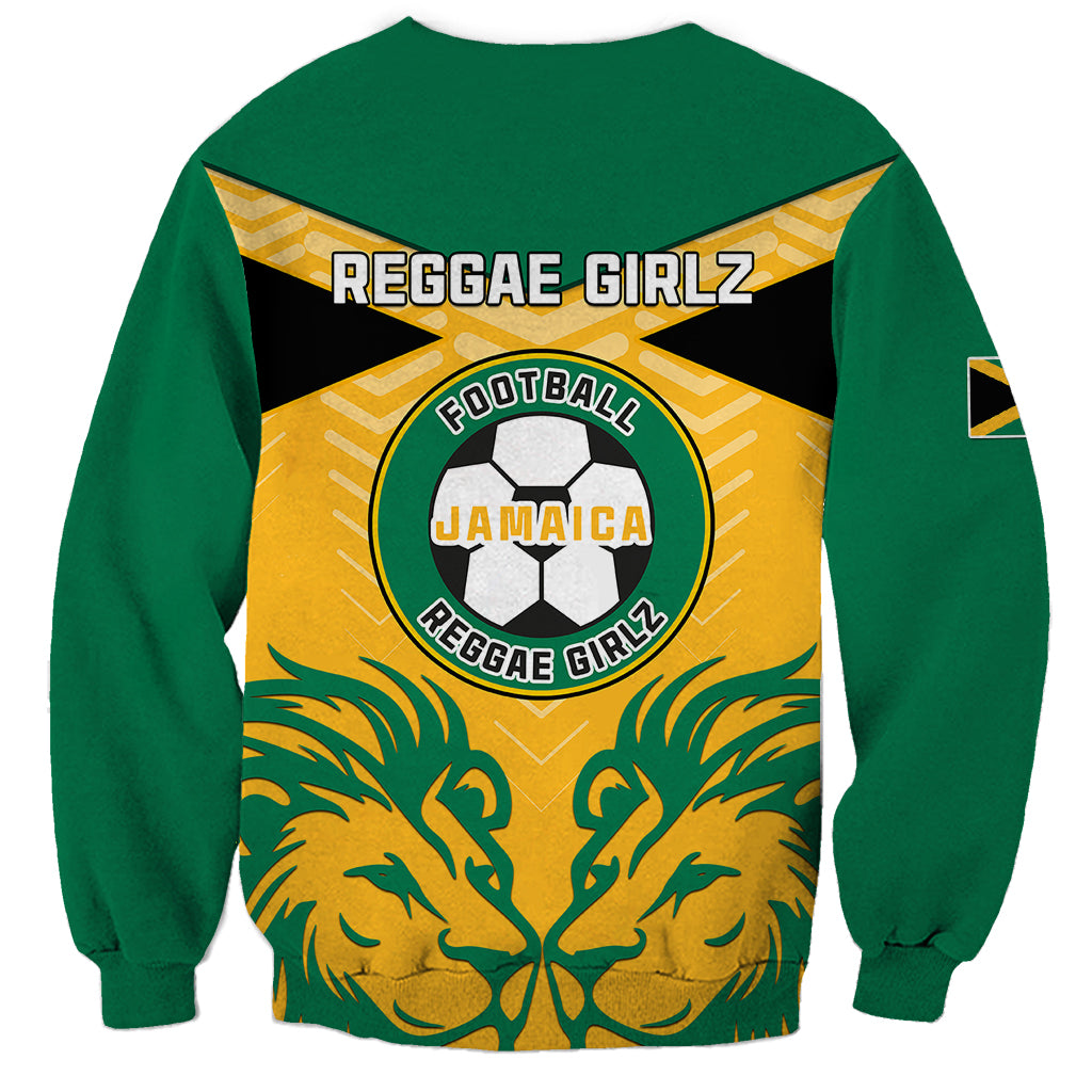 Jamaica Football Sweatshirt Reggae Girlz Lion Sporty Style - Wonder Print Shop
