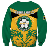 Jamaica Football Sweatshirt Reggae Girlz Lion Sporty Style - Wonder Print Shop
