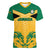 Jamaica Football Women V Neck T Shirt Reggae Girlz Lion Sporty Style - Wonder Print Shop