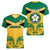 Jamaica Football Women V Neck T Shirt Reggae Girlz Lion Sporty Style - Wonder Print Shop