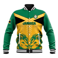 Personalised Jamaica Football Baseball Jacket Reggae Girlz Lion Sporty Style - Wonder Print Shop