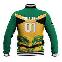 Personalised Jamaica Football Baseball Jacket Reggae Girlz Lion Sporty Style - Wonder Print Shop
