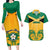 Personalised Jamaica Football Couples Matching Long Sleeve Bodycon Dress and Hawaiian Shirt Reggae Girlz Lion Sporty Style - Wonder Print Shop