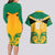 Personalised Jamaica Football Couples Matching Long Sleeve Bodycon Dress and Hawaiian Shirt Reggae Girlz Lion Sporty Style - Wonder Print Shop