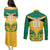 Personalised Jamaica Football Couples Matching Puletasi Dress and Long Sleeve Button Shirts Reggae Girlz Lion Sporty Style - Wonder Print Shop