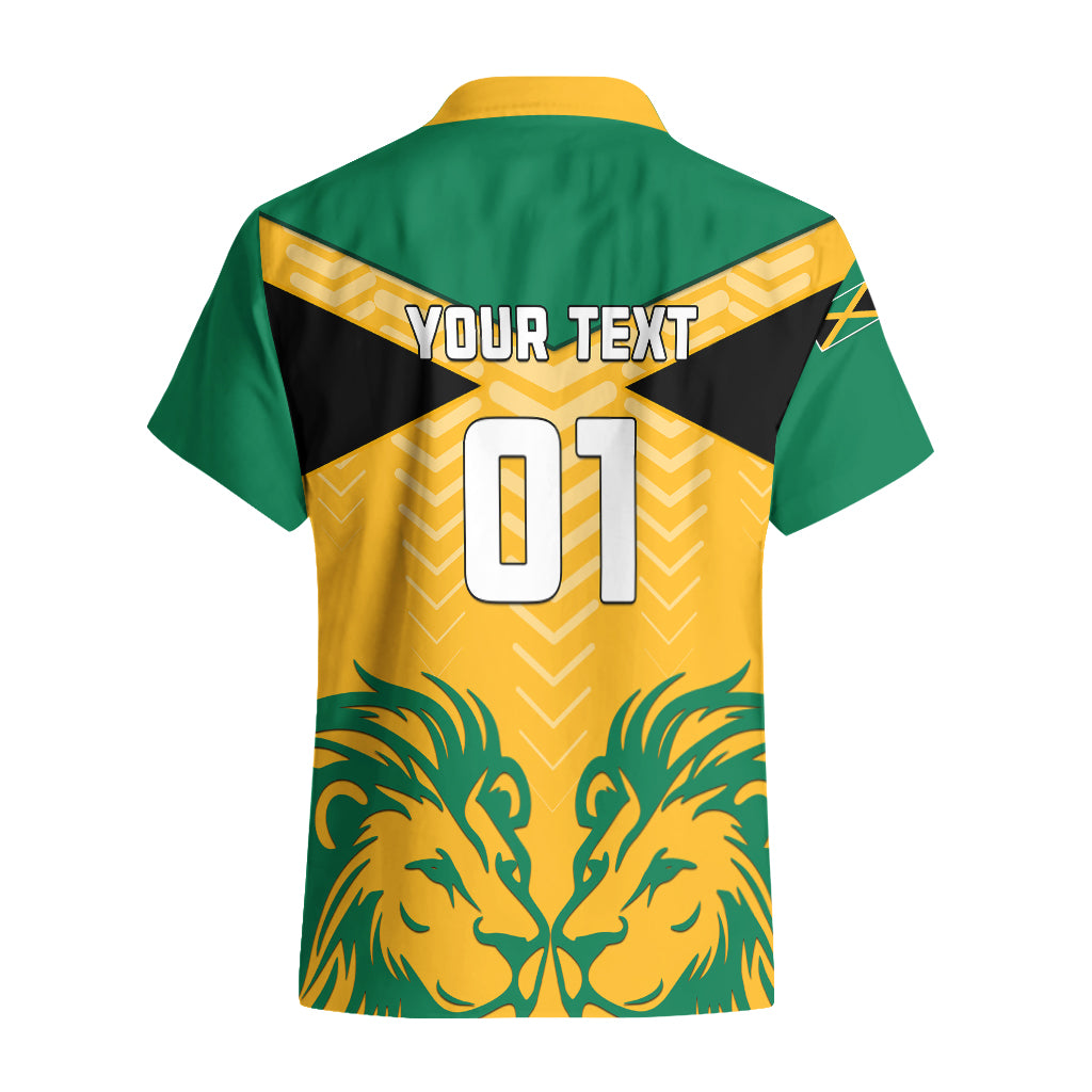 Personalised Jamaica Football Hawaiian Shirt Reggae Girlz Lion Sporty Style - Wonder Print Shop
