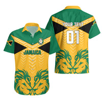 Personalised Jamaica Football Hawaiian Shirt Reggae Girlz Lion Sporty Style - Wonder Print Shop