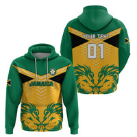 Personalised Jamaica Football Hoodie Reggae Girlz Lion Sporty Style - Wonder Print Shop