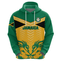 Personalised Jamaica Football Hoodie Reggae Girlz Lion Sporty Style - Wonder Print Shop