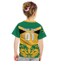 Personalised Jamaica Football Kid T Shirt Reggae Girlz Lion Sporty Style - Wonder Print Shop