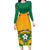 Personalised Jamaica Football Long Sleeve Bodycon Dress Reggae Girlz Lion Sporty Style - Wonder Print Shop