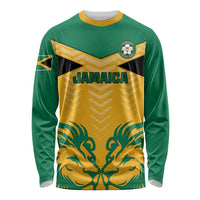 Personalised Jamaica Football Long Sleeve Shirt Reggae Girlz Lion Sporty Style LT01