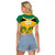 Personalised Jamaica Football Raglan Cropped T Shirt Reggae Girlz Lion Sporty Style - Wonder Print Shop