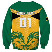 Personalised Jamaica Football Sweatshirt Reggae Girlz Lion Sporty Style - Wonder Print Shop