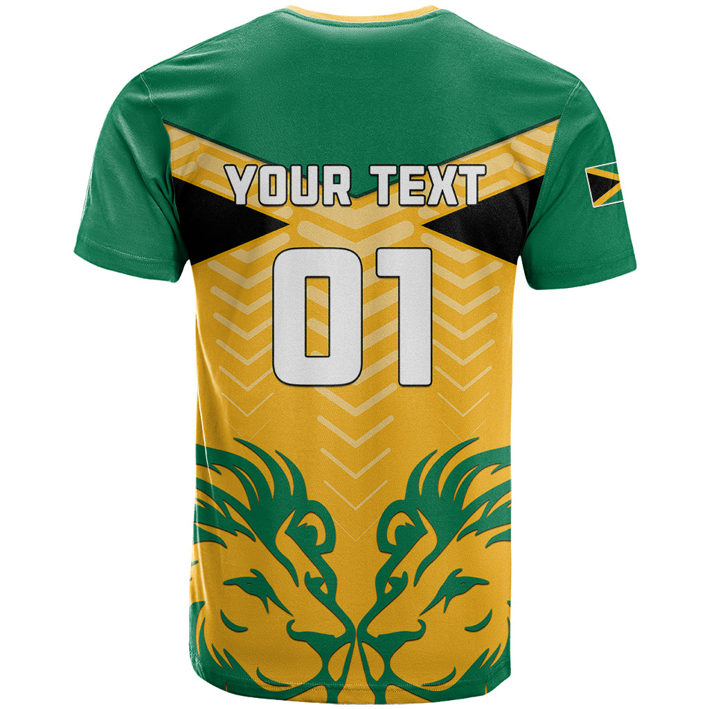 Personalised Jamaica Football T Shirt Reggae Girlz Lion Sporty Style - Wonder Print Shop