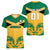 Personalised Jamaica Football Women V Neck T Shirt Reggae Girlz Lion Sporty Style - Wonder Print Shop