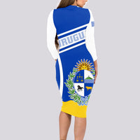 Uruguay Long Sleeve Bodycon Dress Uruguayan Coat Of Arms - Wonder Print Shop