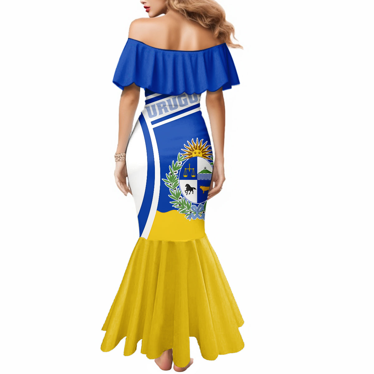 Uruguay Mermaid Dress Uruguayan Coat Of Arms - Wonder Print Shop