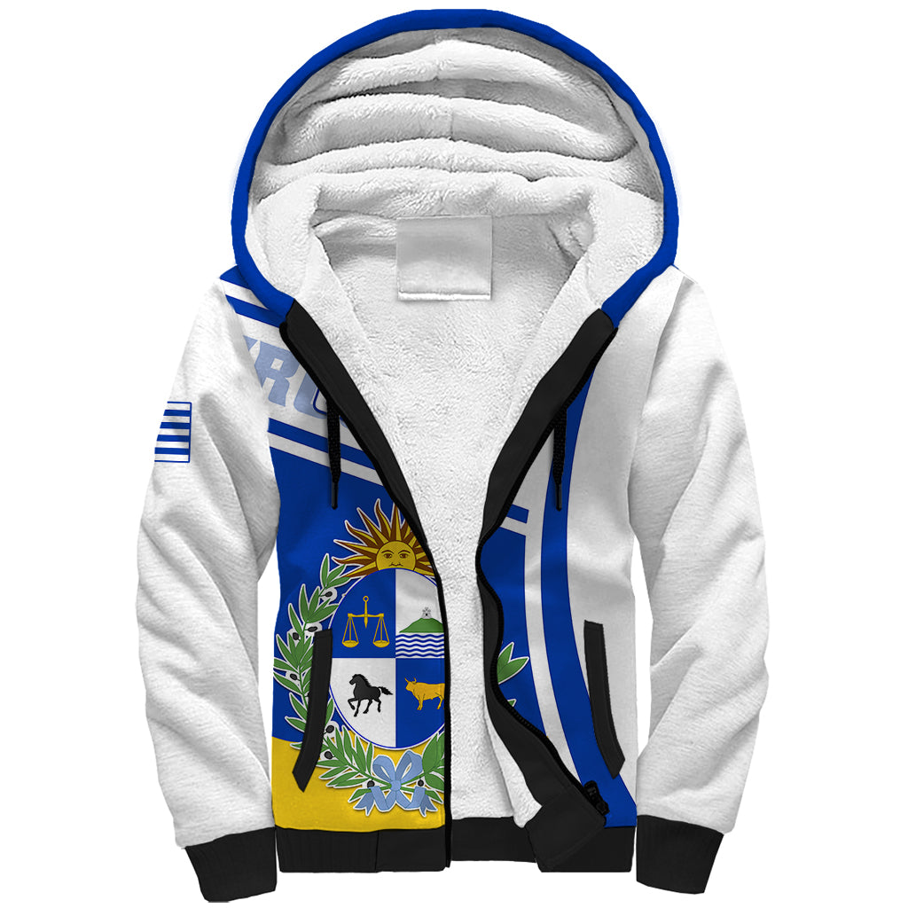 Uruguay Sherpa Hoodie Uruguayan Coat Of Arms - Wonder Print Shop