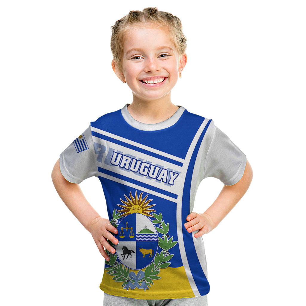 Personalised Uruguay Kid T Shirt Uruguayan Coat Of Arms - Wonder Print Shop