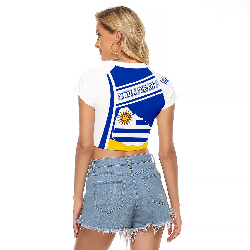 Personalised Uruguay Raglan Cropped T Shirt Uruguayan Coat Of Arms - Wonder Print Shop