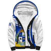 Personalised Uruguay Sherpa Hoodie Uruguayan Coat Of Arms - Wonder Print Shop