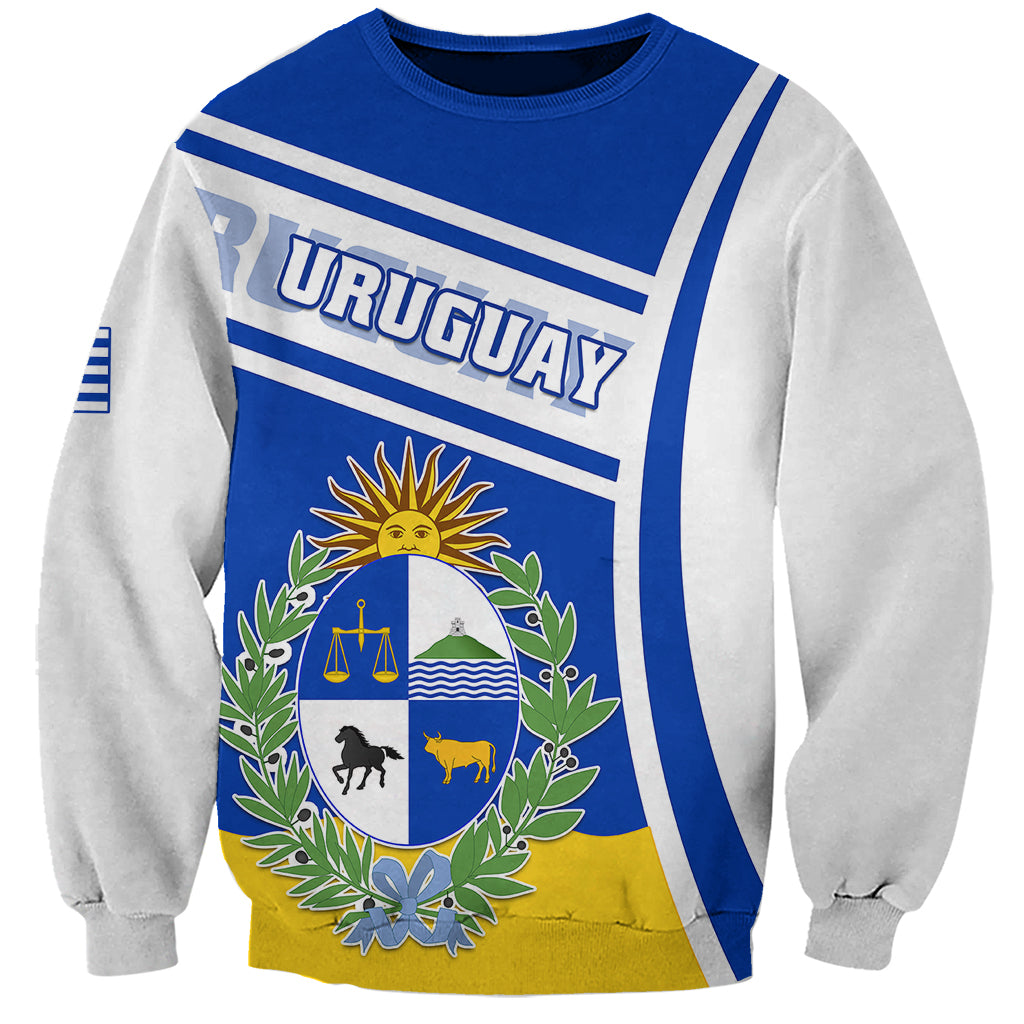 Personalised Uruguay Sweatshirt Uruguayan Coat Of Arms - Wonder Print Shop