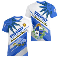 Uruguay Independence Day Women V Neck T Shirt Uruguayan Sol de Mayo Special Version - Wonder Print Shop