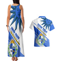 Personalised Uruguay Independence Day Couples Matching Tank Maxi Dress And Hawaiian Shirt Uruguayan Sol de Mayo Special Version - Wonder Print Shop
