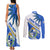 Personalised Uruguay Independence Day Couples Matching Tank Maxi Dress and Long Sleeve Button Shirts Uruguayan Sol de Mayo Special Version - Wonder Print Shop