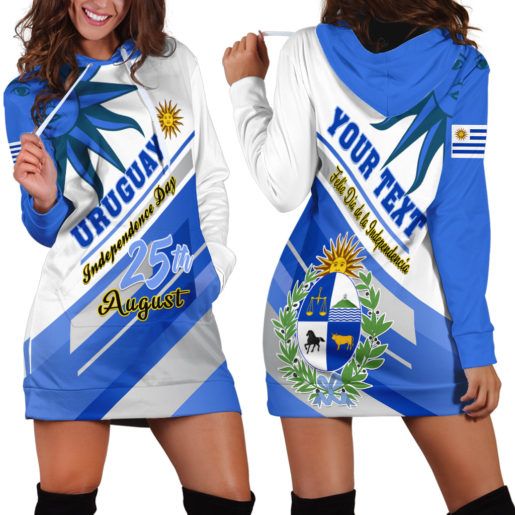 Personalised Uruguay Independence Day Hoodie Dress Uruguayan Sol de Mayo Special Version - Wonder Print Shop