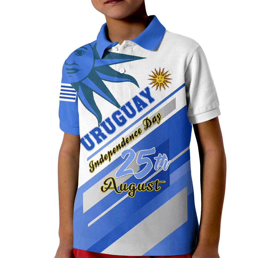 Personalised Uruguay Independence Day Kid Polo Shirt Uruguayan Sol de Mayo Special Version - Wonder Print Shop