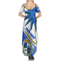 Personalised Uruguay Independence Day Summer Maxi Dress Uruguayan Sol de Mayo Special Version - Wonder Print Shop