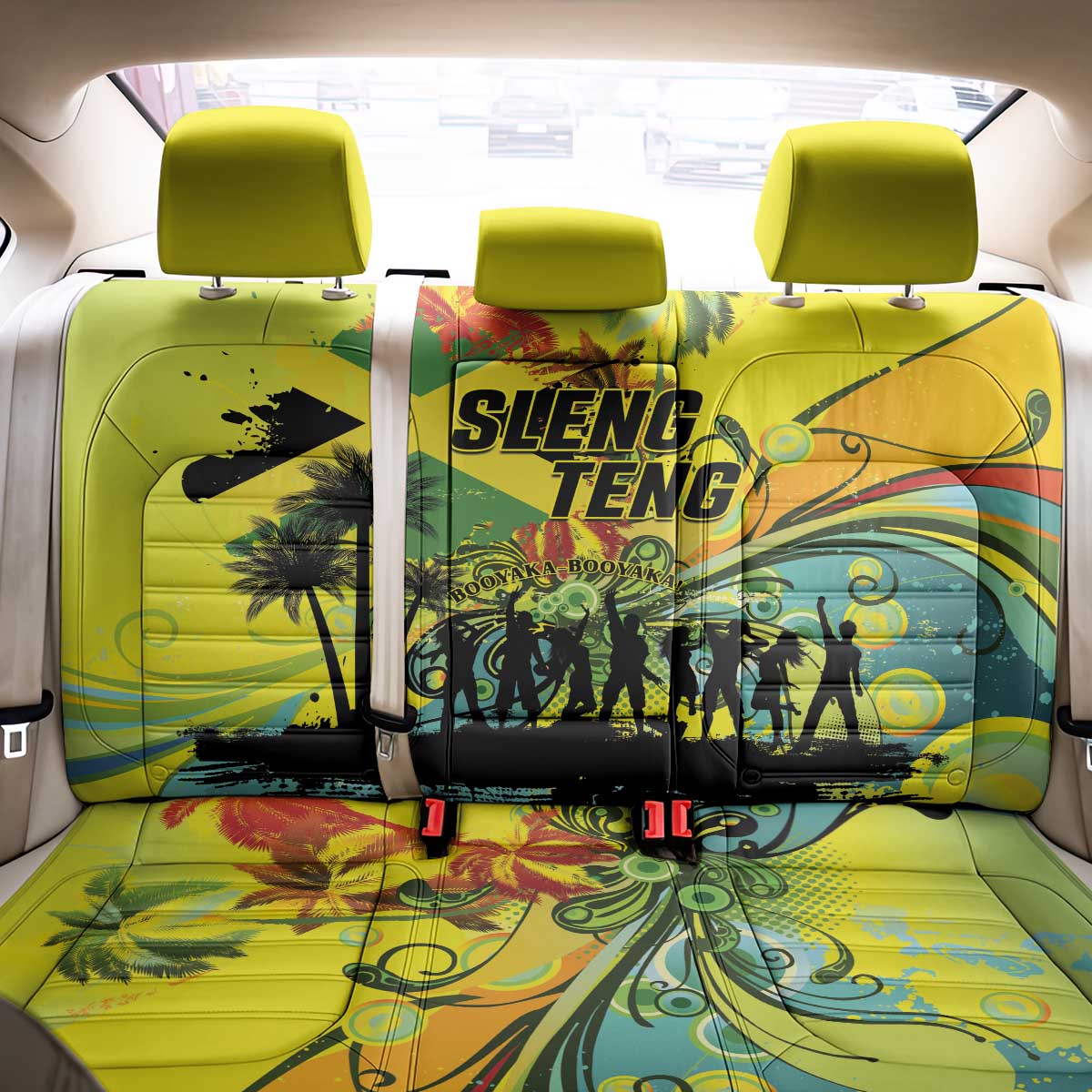 Jamaica Sleng Teng Riddim Back Car Seat Cover Booyaka Booyaka - Wonder Print Shop