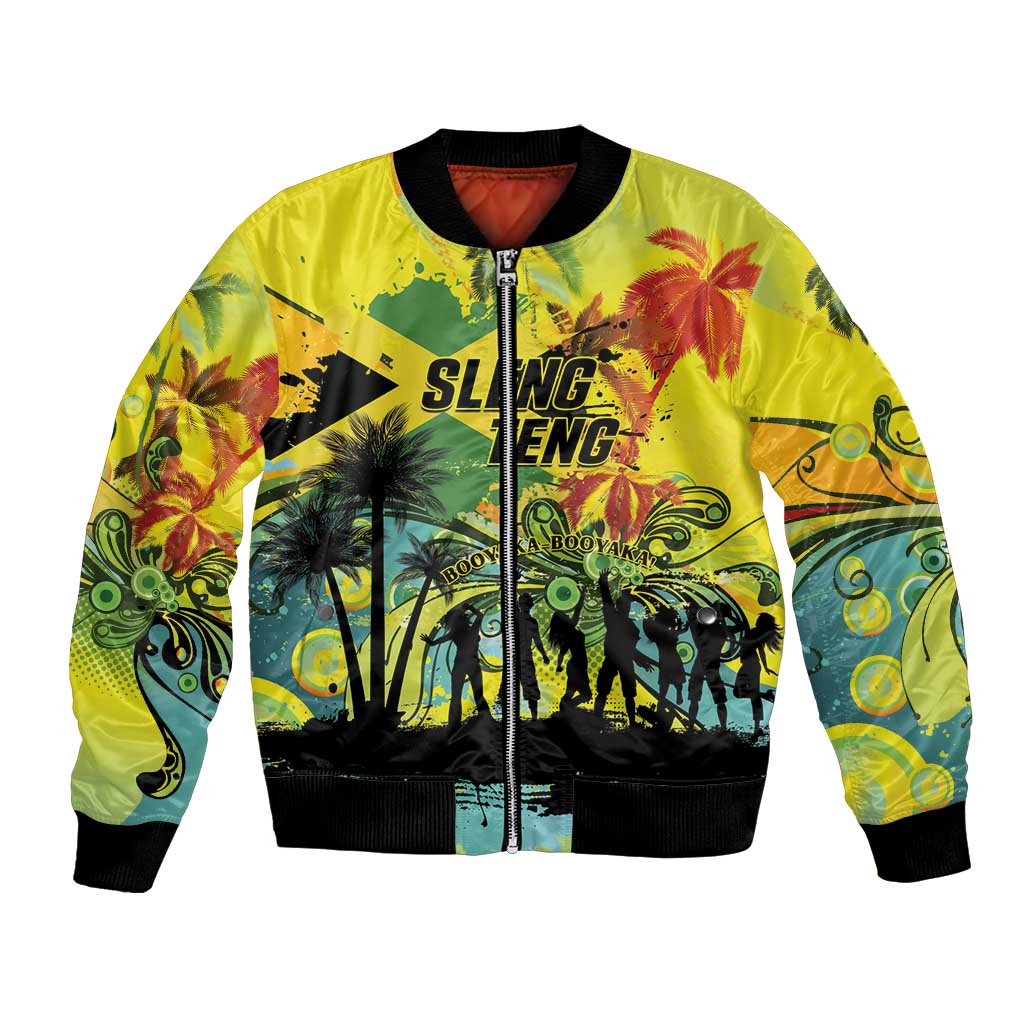 Personalized Jamaica Sleng Teng Riddim Bomber Jacket Booyaka Booyaka - Wonder Print Shop