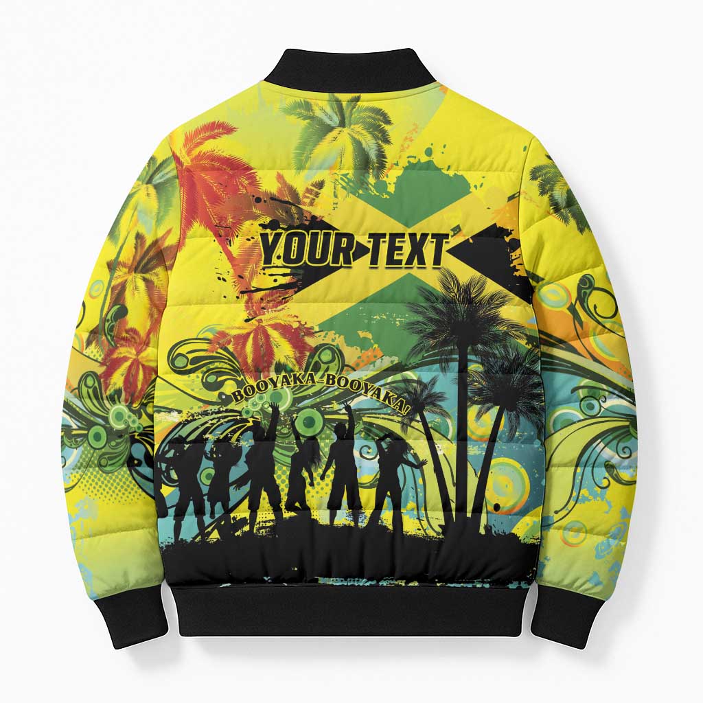 Personalized Jamaica Sleng Teng Riddim Bomber Puffer Jacket Booyaka Booyaka - Wonder Print Shop
