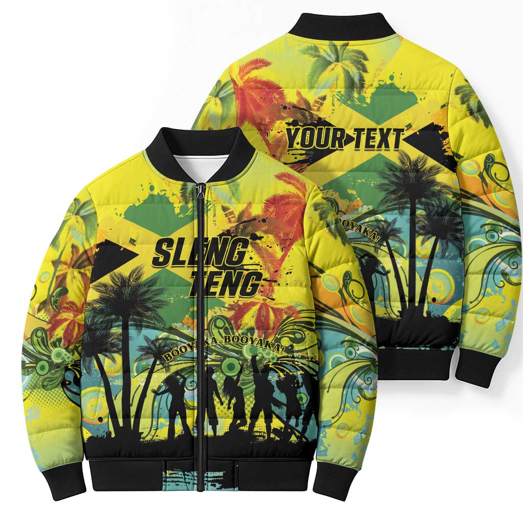 Personalized Jamaica Sleng Teng Riddim Bomber Puffer Jacket Booyaka Booyaka - Wonder Print Shop