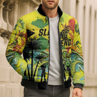 Personalized Jamaica Sleng Teng Riddim Bomber Puffer Jacket Booyaka Booyaka - Wonder Print Shop