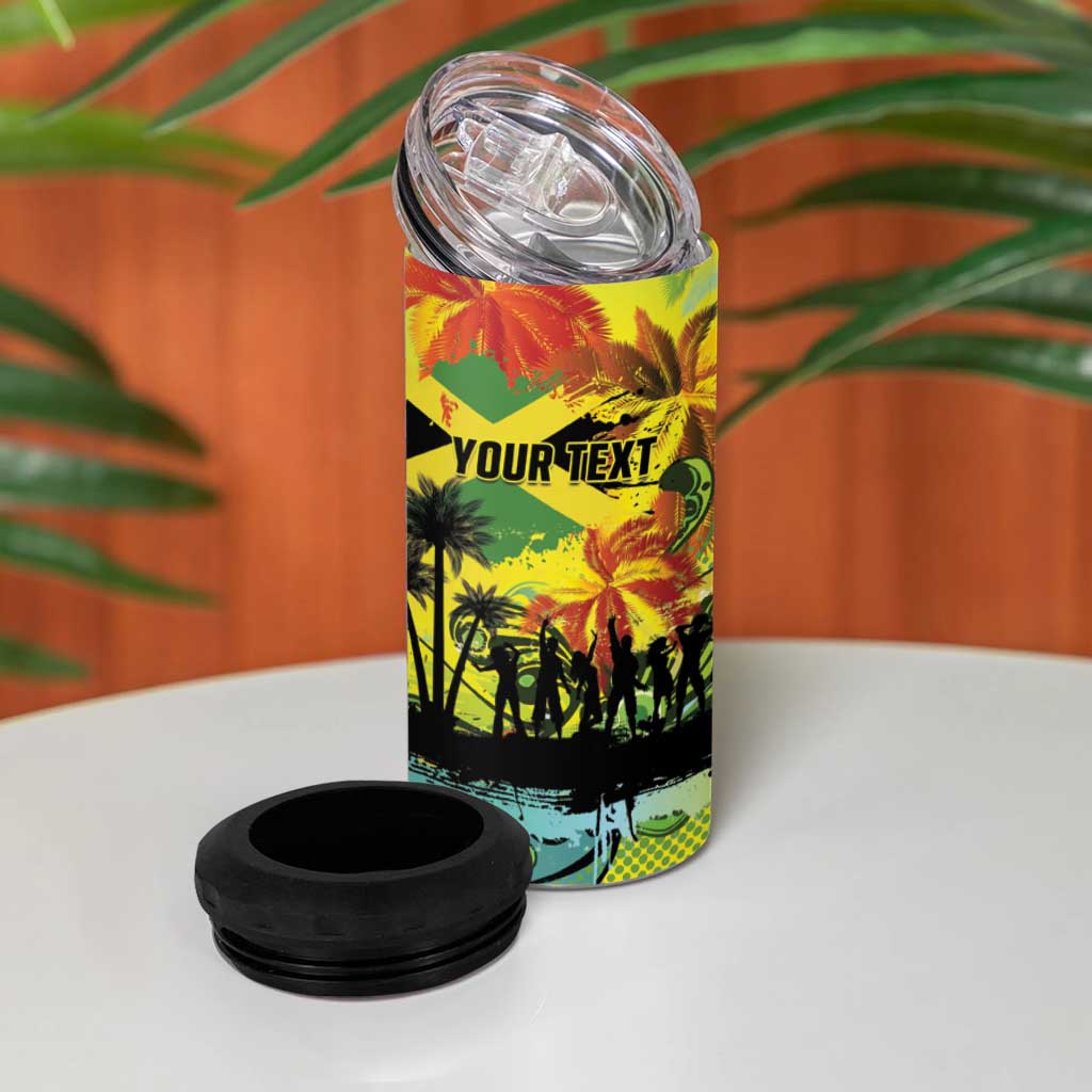 Personalized Jamaica Sleng Teng Riddim 4 in 1 Can Cooler Tumbler Booyaka Booyaka - Wonder Print Shop