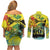 Personalized Jamaica Sleng Teng Riddim Couples Matching Off Shoulder Short Dress and Long Sleeve Button Shirt Booyaka Booyaka - Wonder Print Shop