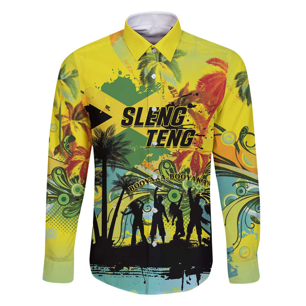 Personalized Jamaica Sleng Teng Riddim Family Matching Long Sleeve Bodycon Dress and Hawaiian Shirt Booyaka Booyaka - Wonder Print Shop